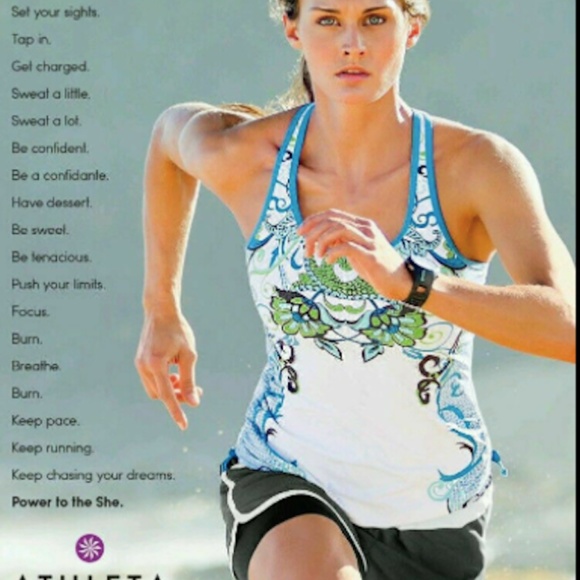 Athleta Truckee Tri Ready to Run Tankini Top White Paisley Women's Size S - Picture 2 of 9